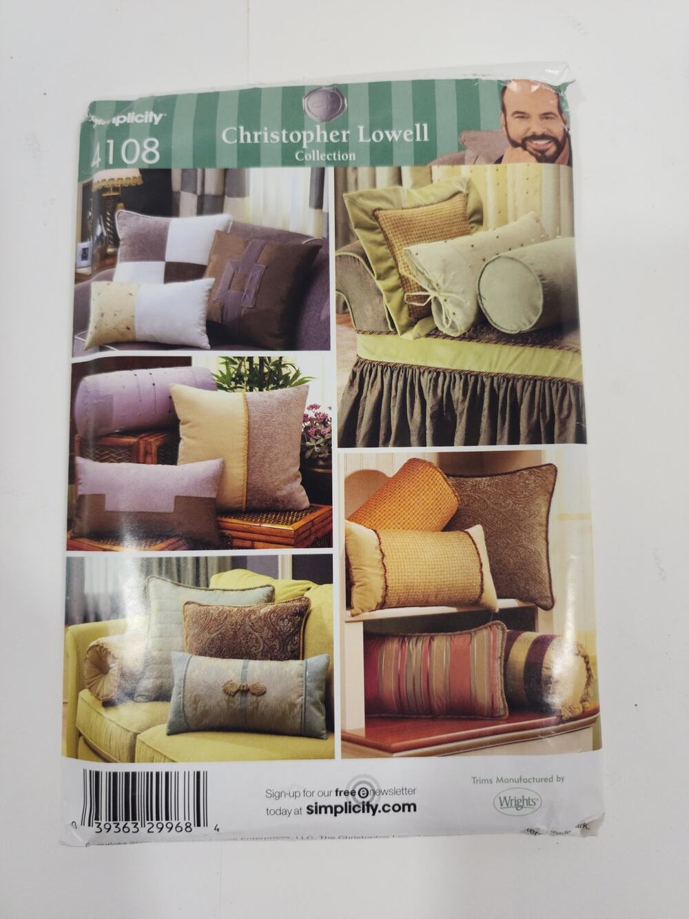 Simplicity Christopher Lowell decorative Bolsters-Pillows Sewing Pattern